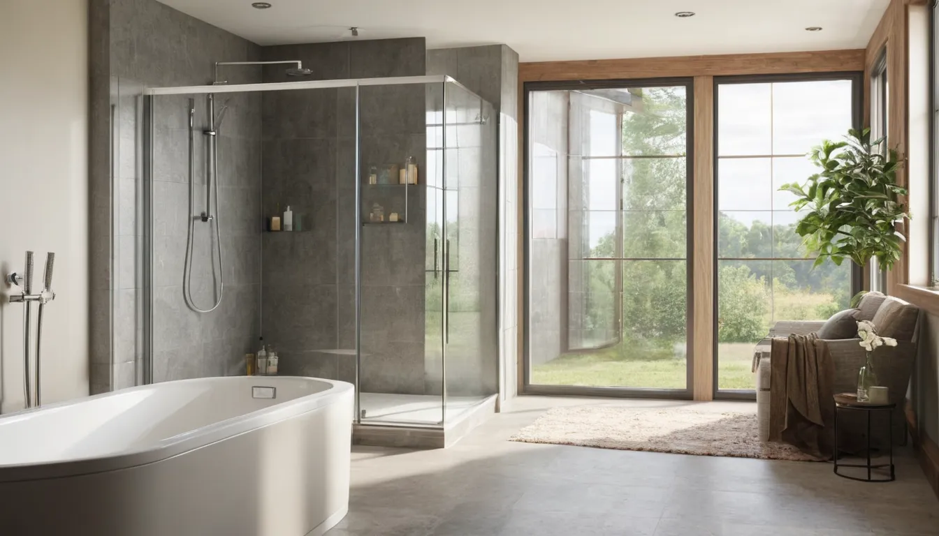 Older homeowner stepping into a bright walk-in shower with a grab bar and fold-down seat near Camden